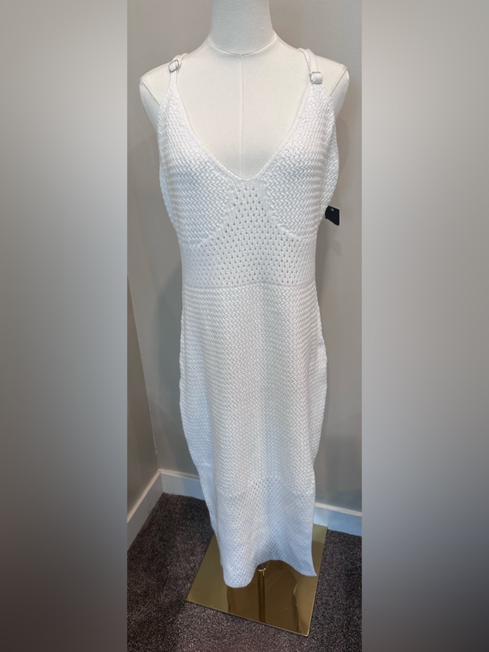 NWT Madden NYC Waite White Crochet Midi Dress XL Boho Chic Festival Vacation